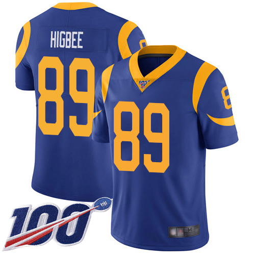 Los Angeles Rams Limited Royal Blue Men Tyler Higbee Alternate Jersey NFL Football #89 100th Season Vapor Untouchable->youth nfl jersey->Youth Jersey